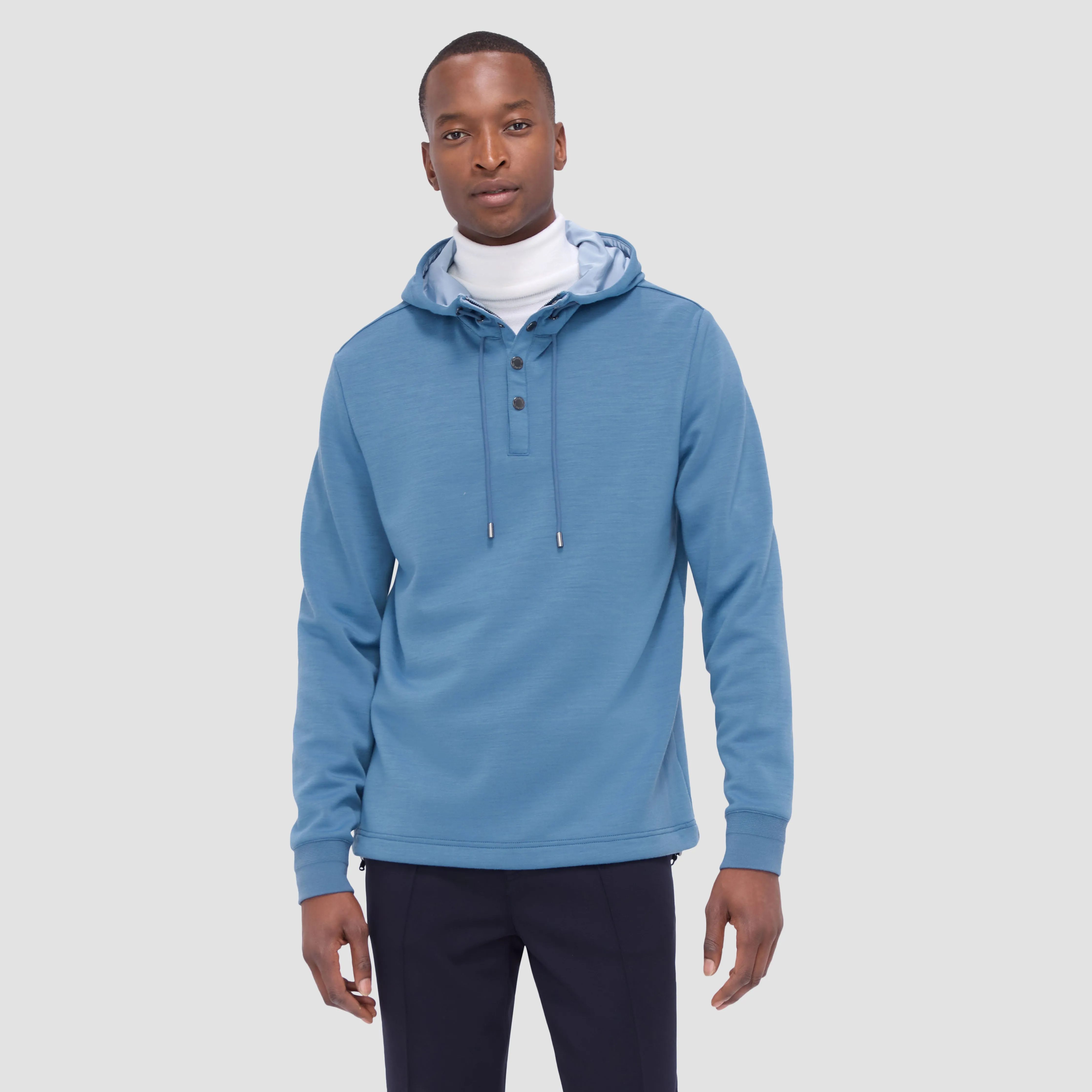 Solid Quarter-Zip Pullover Hoodie