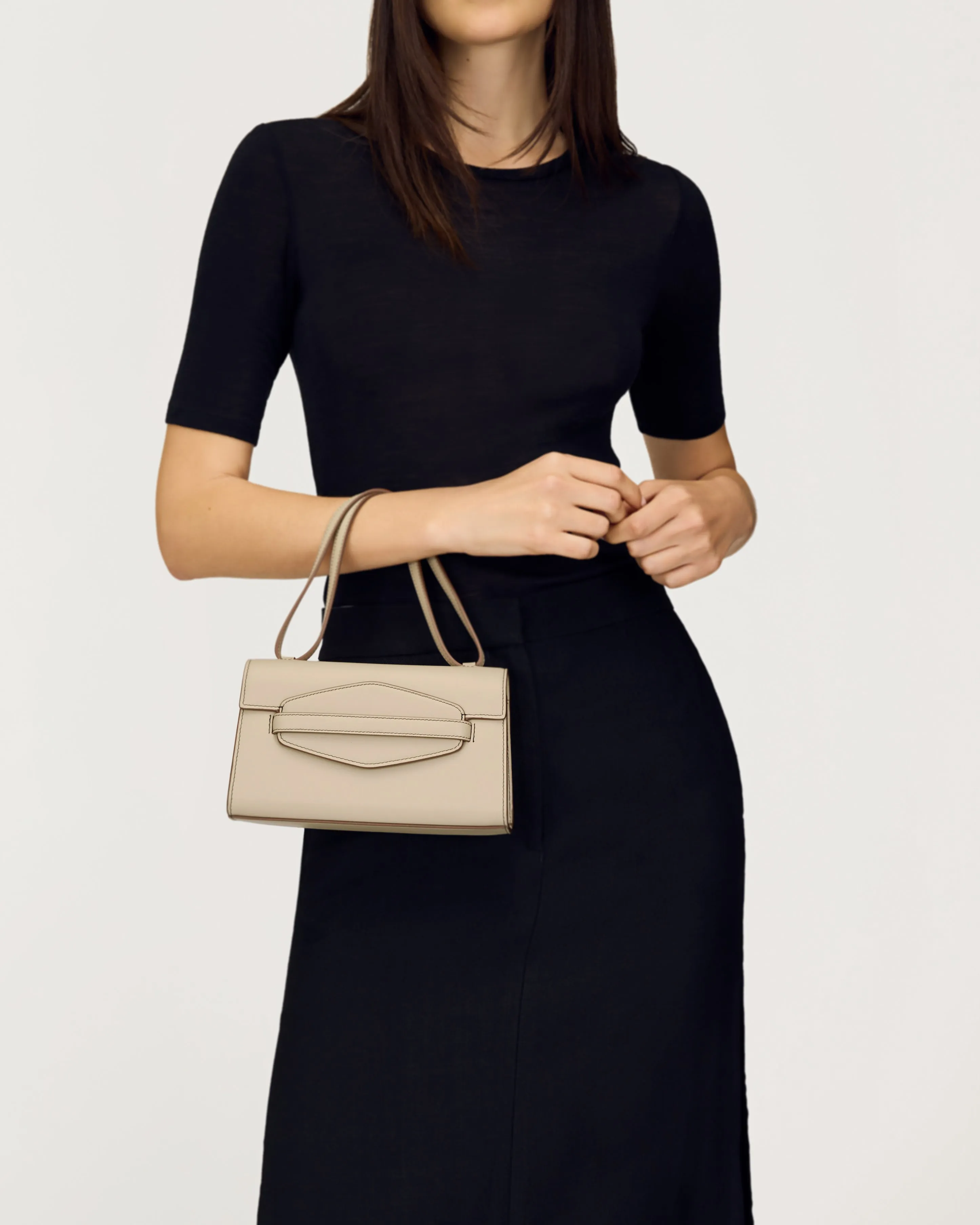 Sport Shoulder Bag in Bone Leather