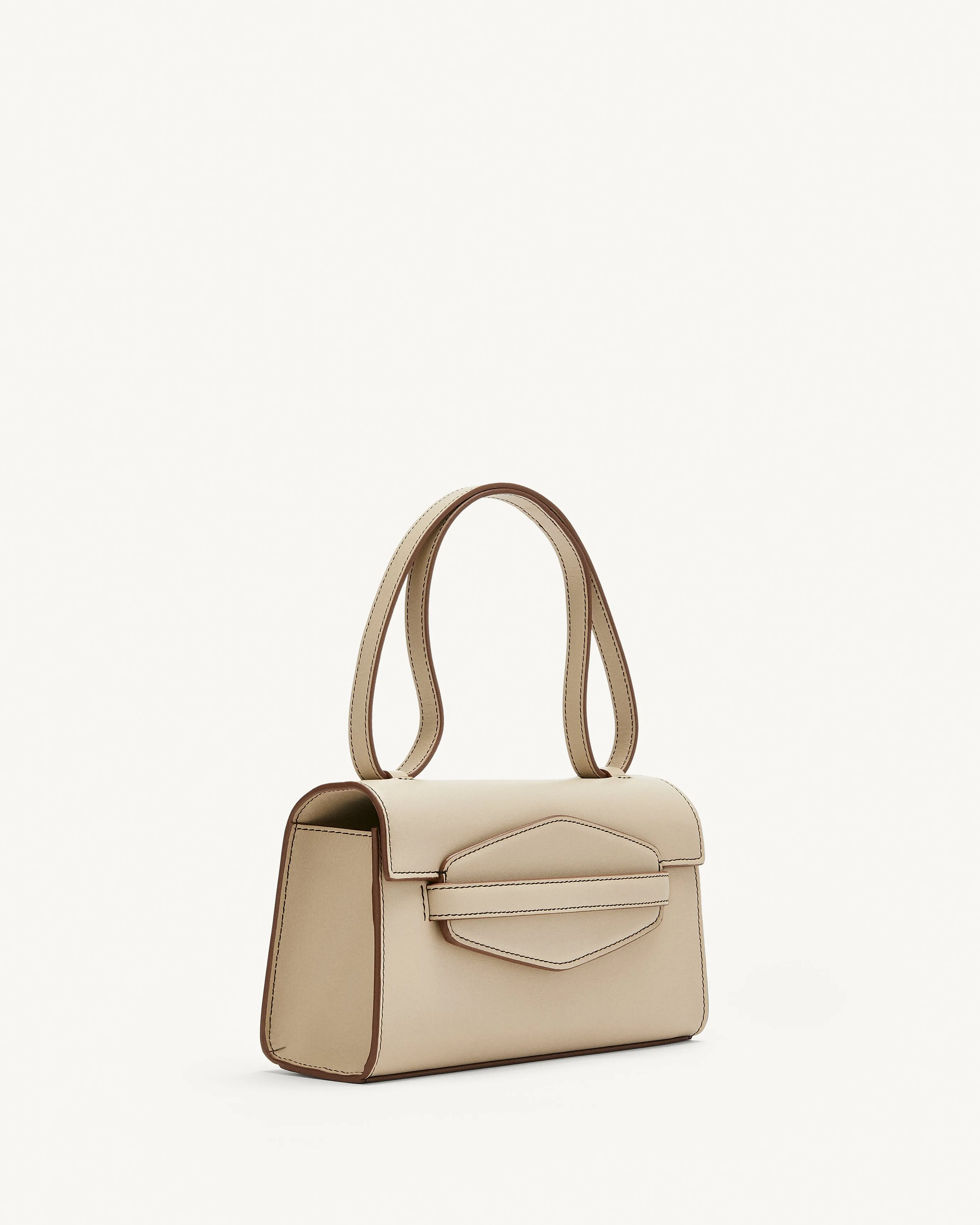 Sport Shoulder Bag in Bone Leather
