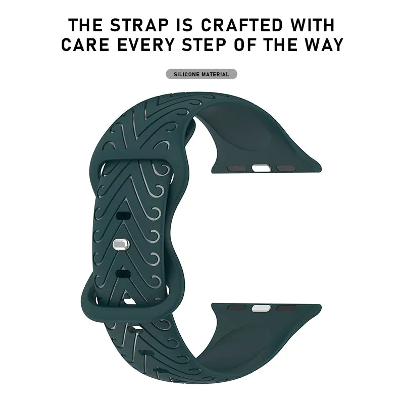 Sport Silicone Band for Apple Watch with Classic V Pattern