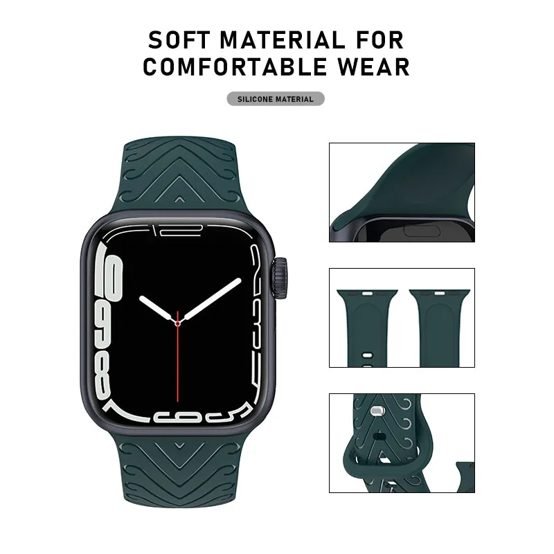 Sport Silicone Band for Apple Watch with Classic V Pattern