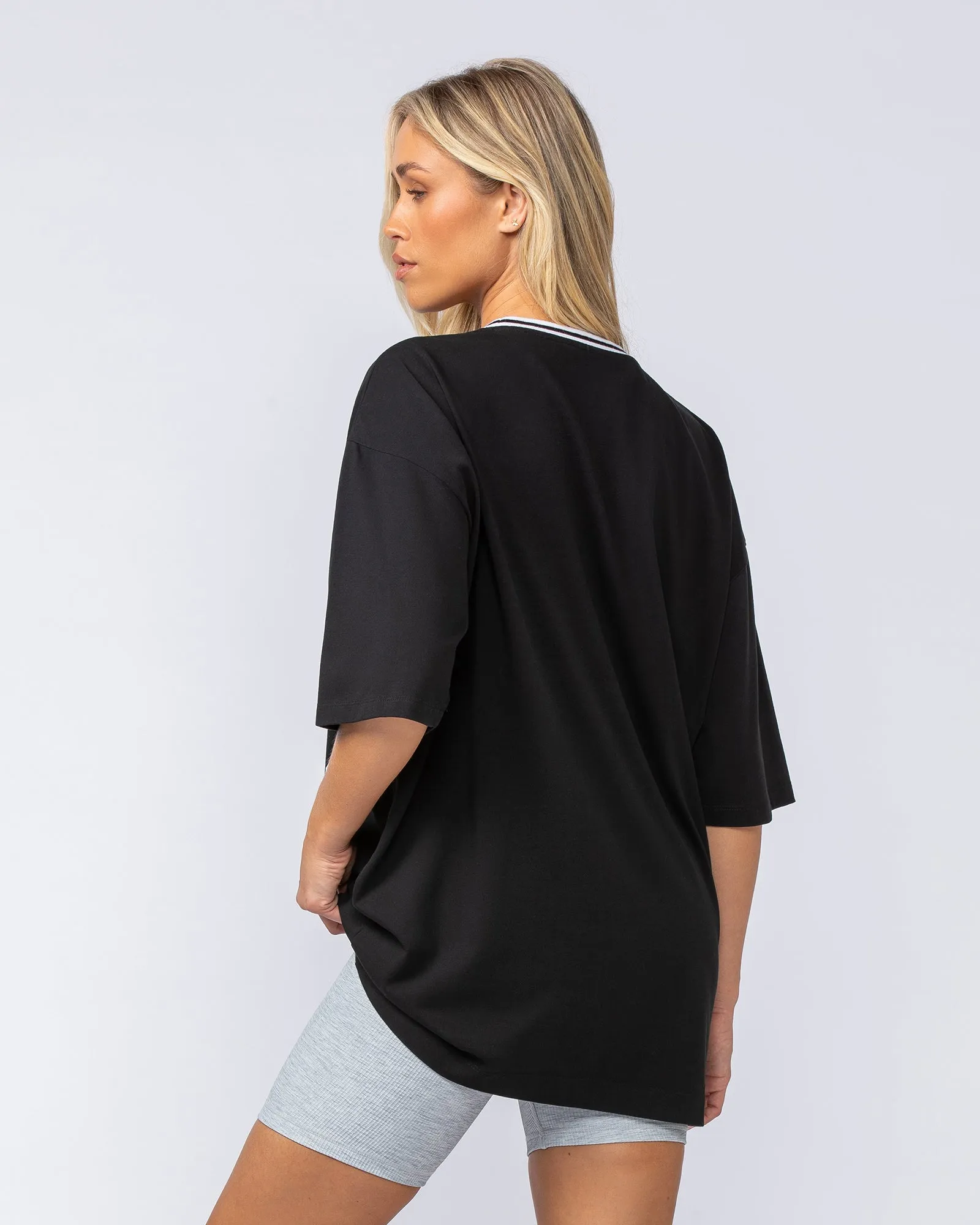 Sporting Club Oversized Tee - Black