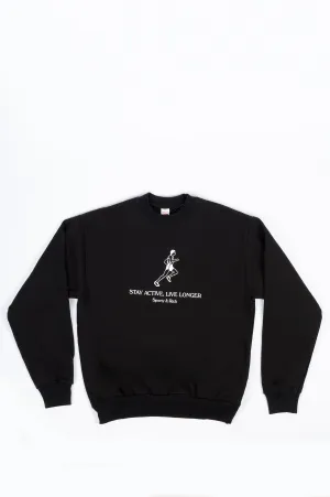 SPORTY AND RICH LIVE LONGER CREWNECK BLACK