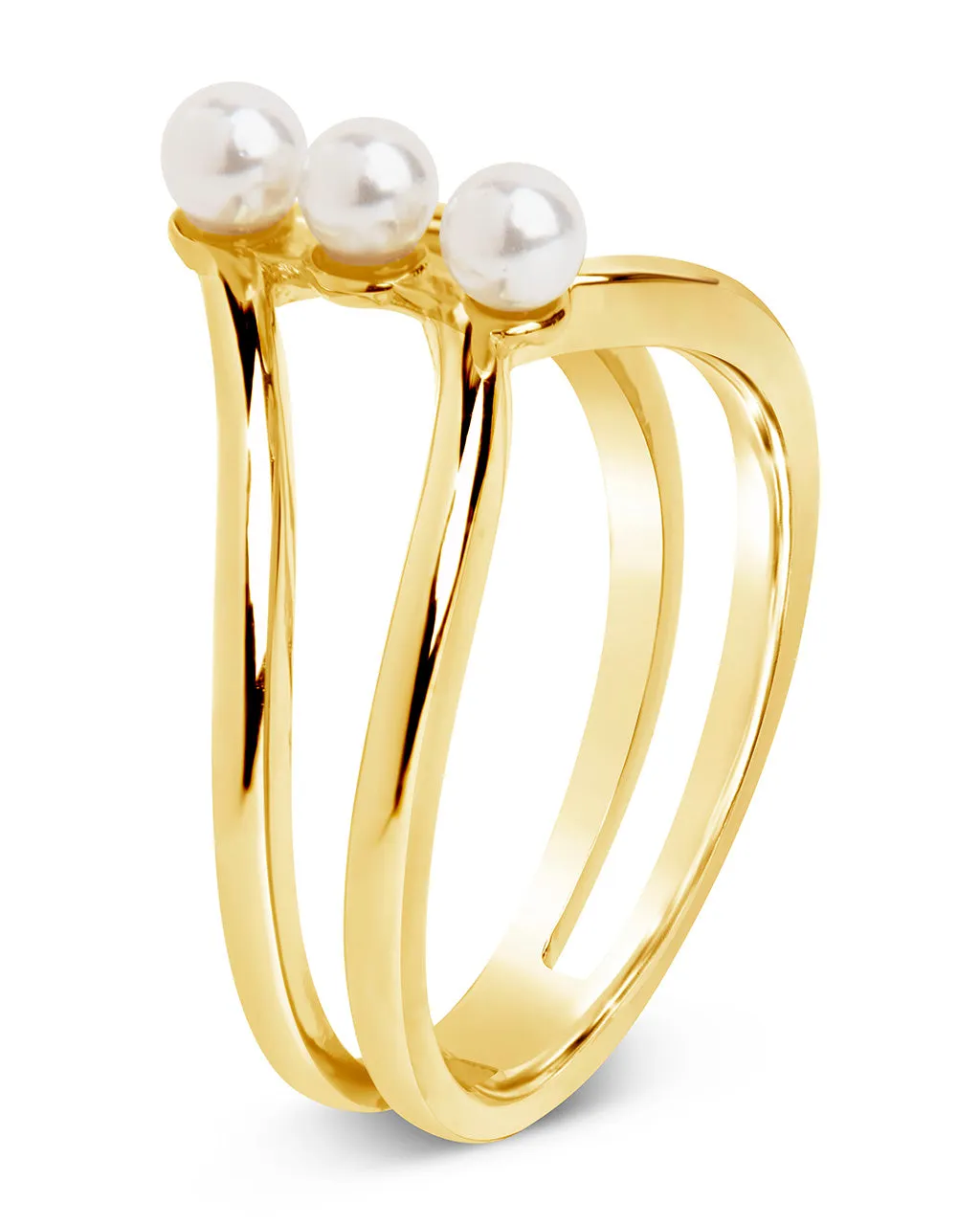 Sterling Silver Triple Pearl Stack Ring