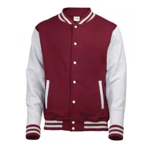 Stylish Women’s Maroon Varsity Bomber Jacket | Soft &amp; Lightweight