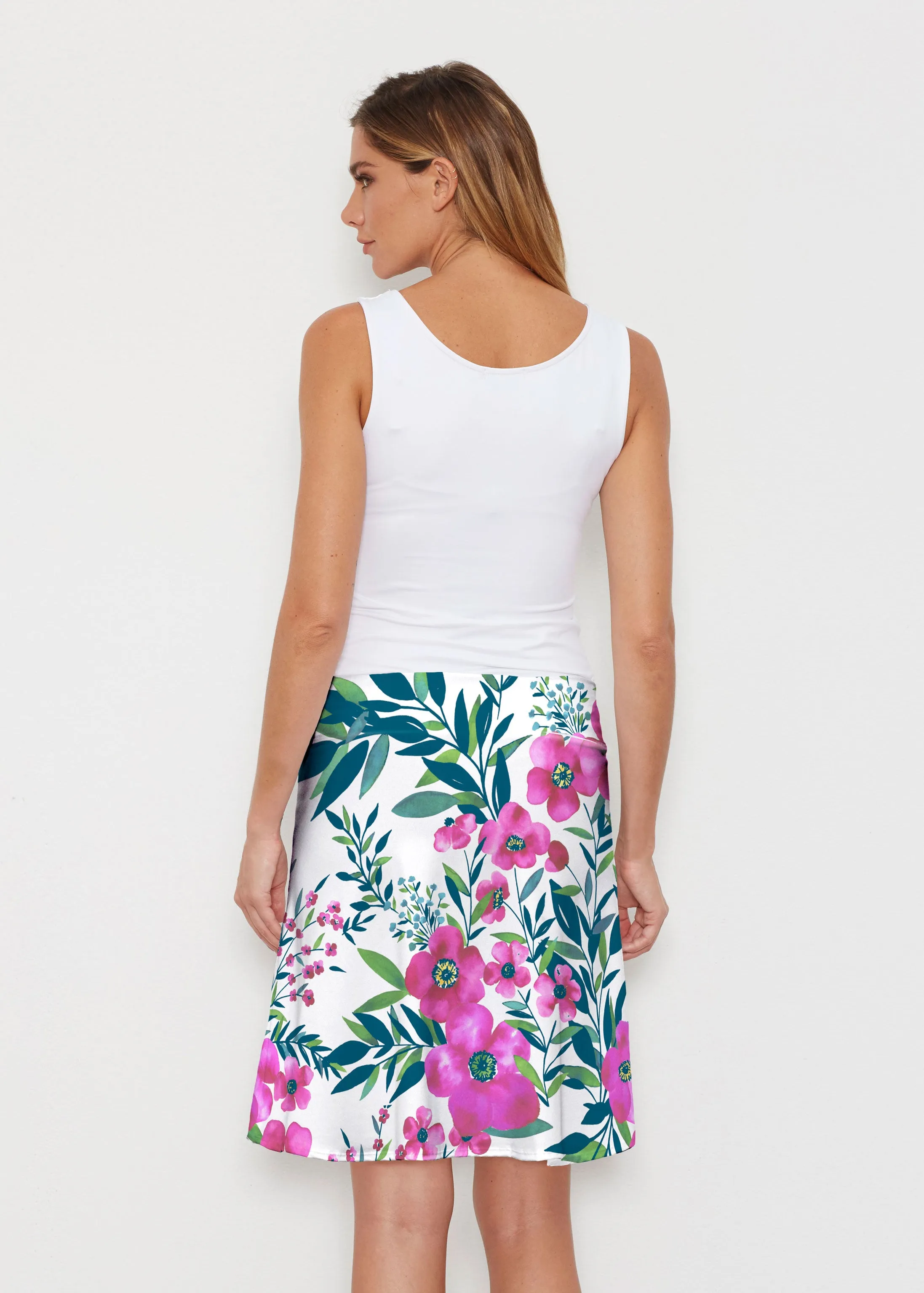 Summer Floral (13423) ~ Silky Brenda Skirt 21 inch