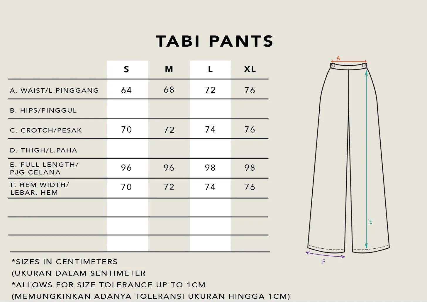 TABI PANTS PLAIN BLUSH
