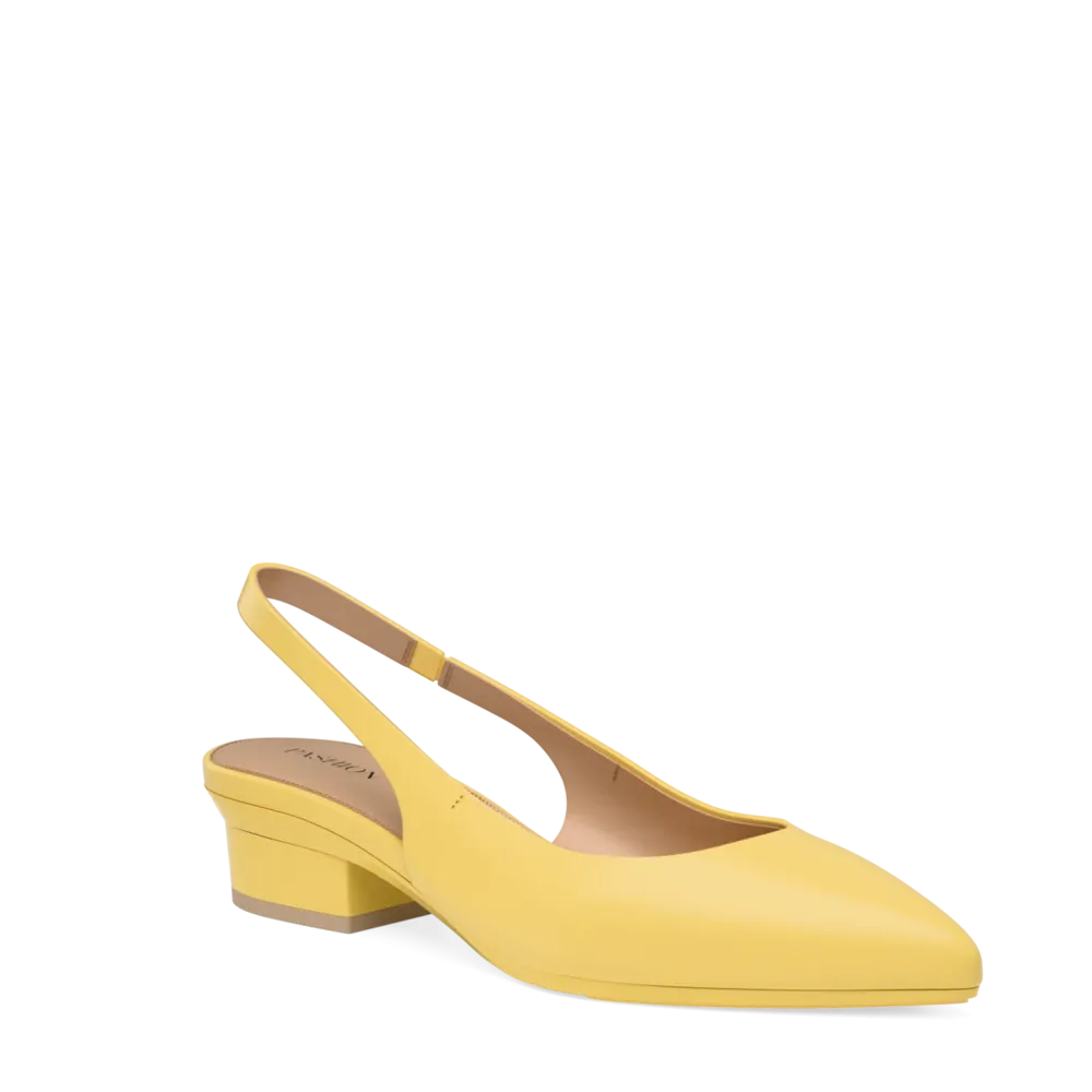 The Slingback - Limoncello Leather 3 Block