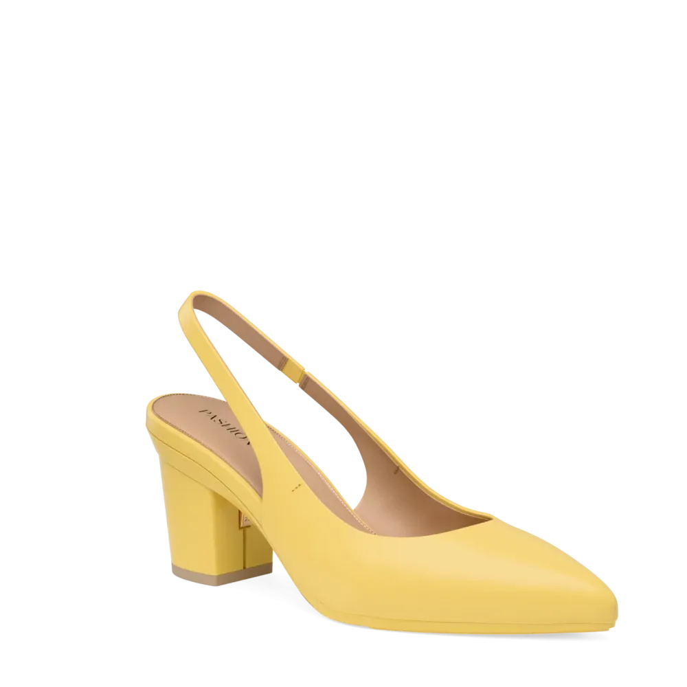 The Slingback - Limoncello Leather 3 Block