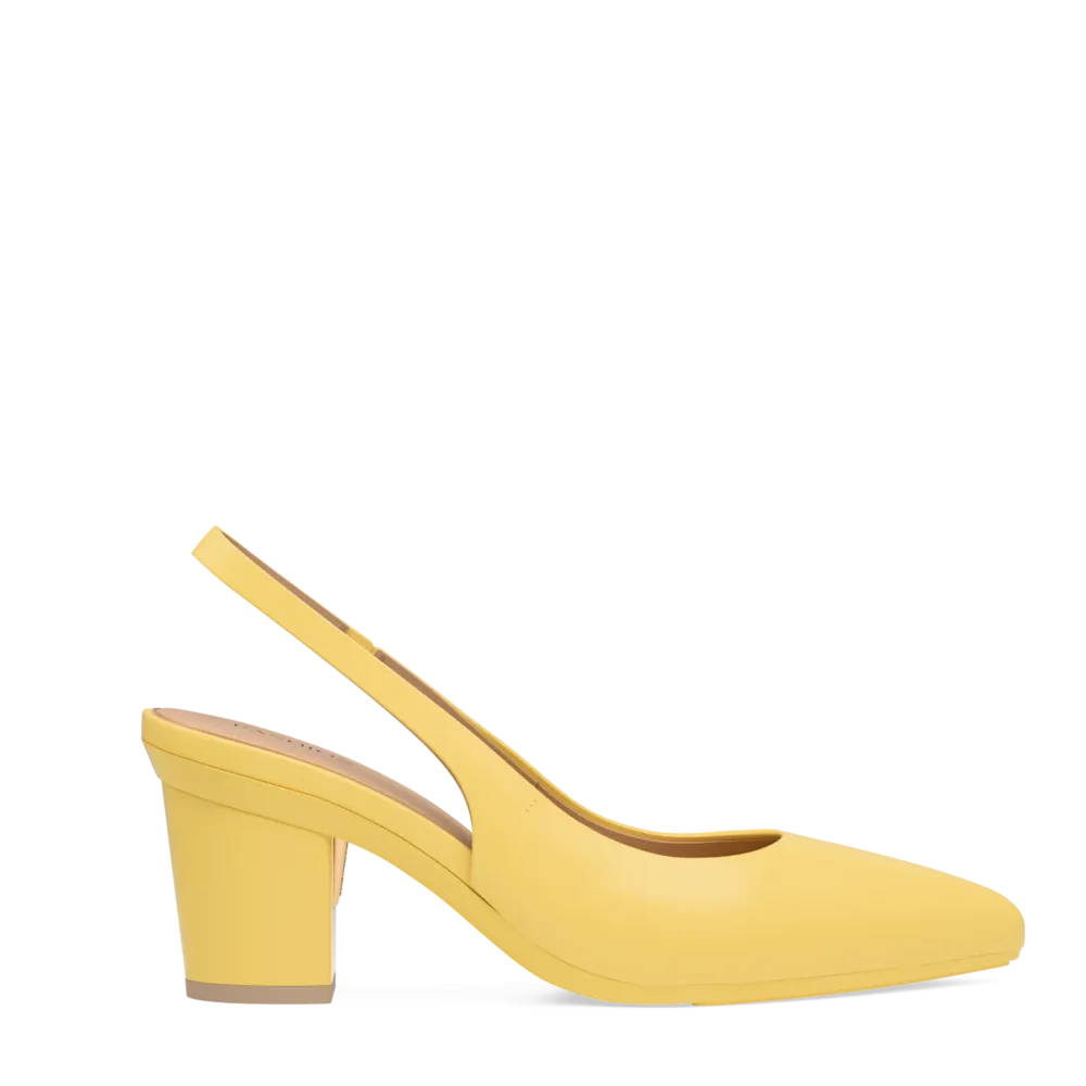 The Slingback - Limoncello Leather 3 Block
