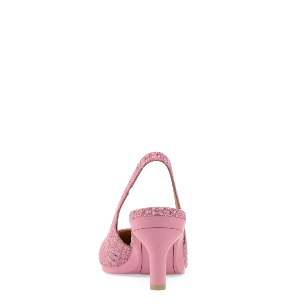 The Slingback - Pink Tweed 3 Stiletto