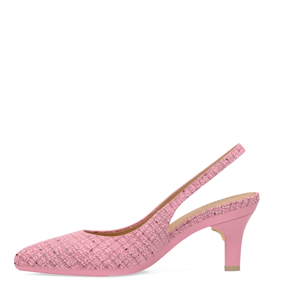 The Slingback - Pink Tweed 3 Stiletto