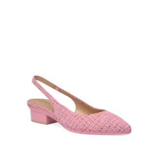 The Slingback - Pink Tweed