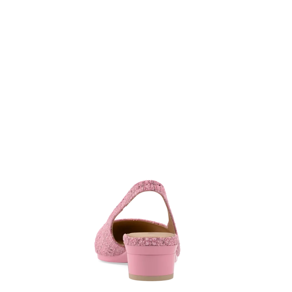 The Slingback - Pink Tweed
