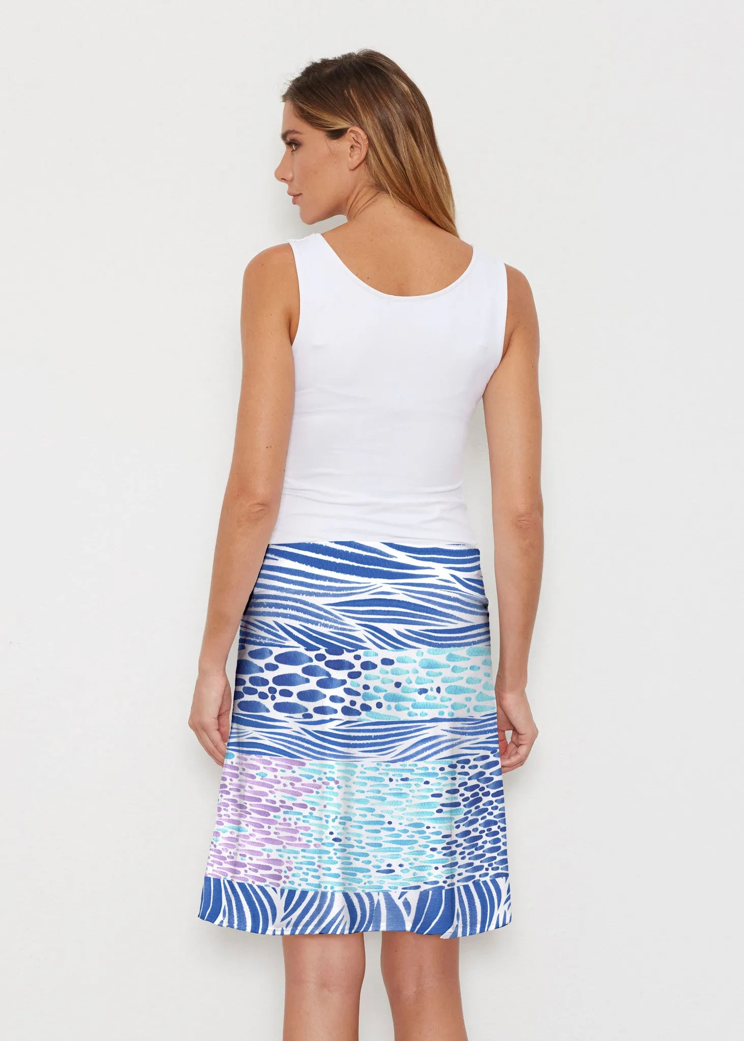 Tidal Stripe (11080) ~ Silky Brenda Skirt 21 inch