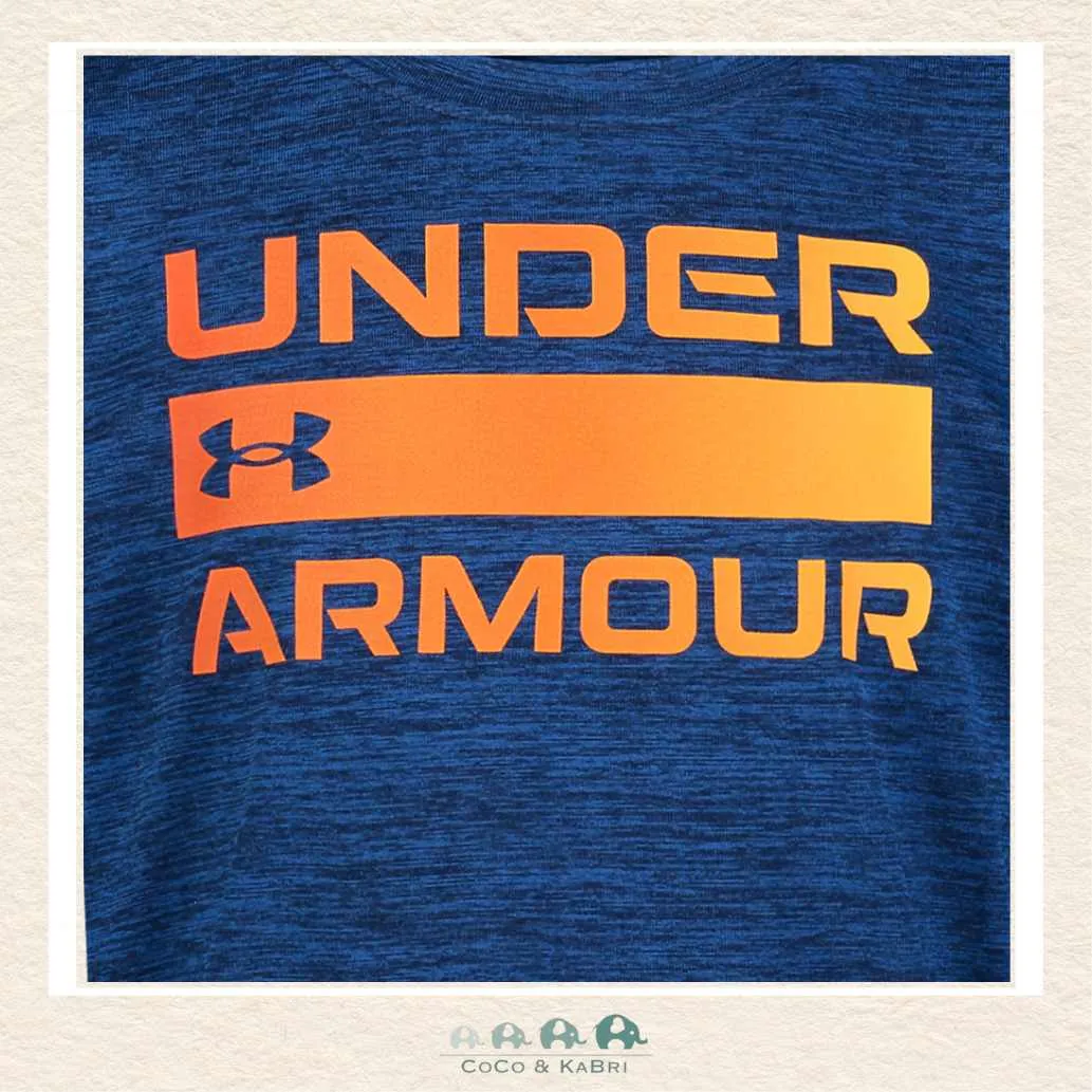 Under Armour: Boys' Long Sleeve Tshirt - Navy/Orange