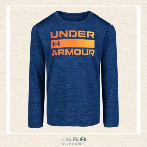 Under Armour: Boys' Long Sleeve Tshirt - Navy/Orange