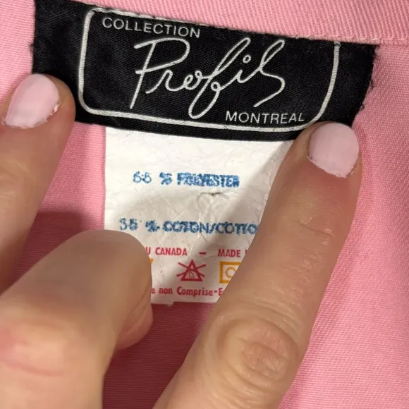Vintage 70s Denim Bomber Jacket Pastel Bubblegum Pink Zip-Up Barbie Sz Small