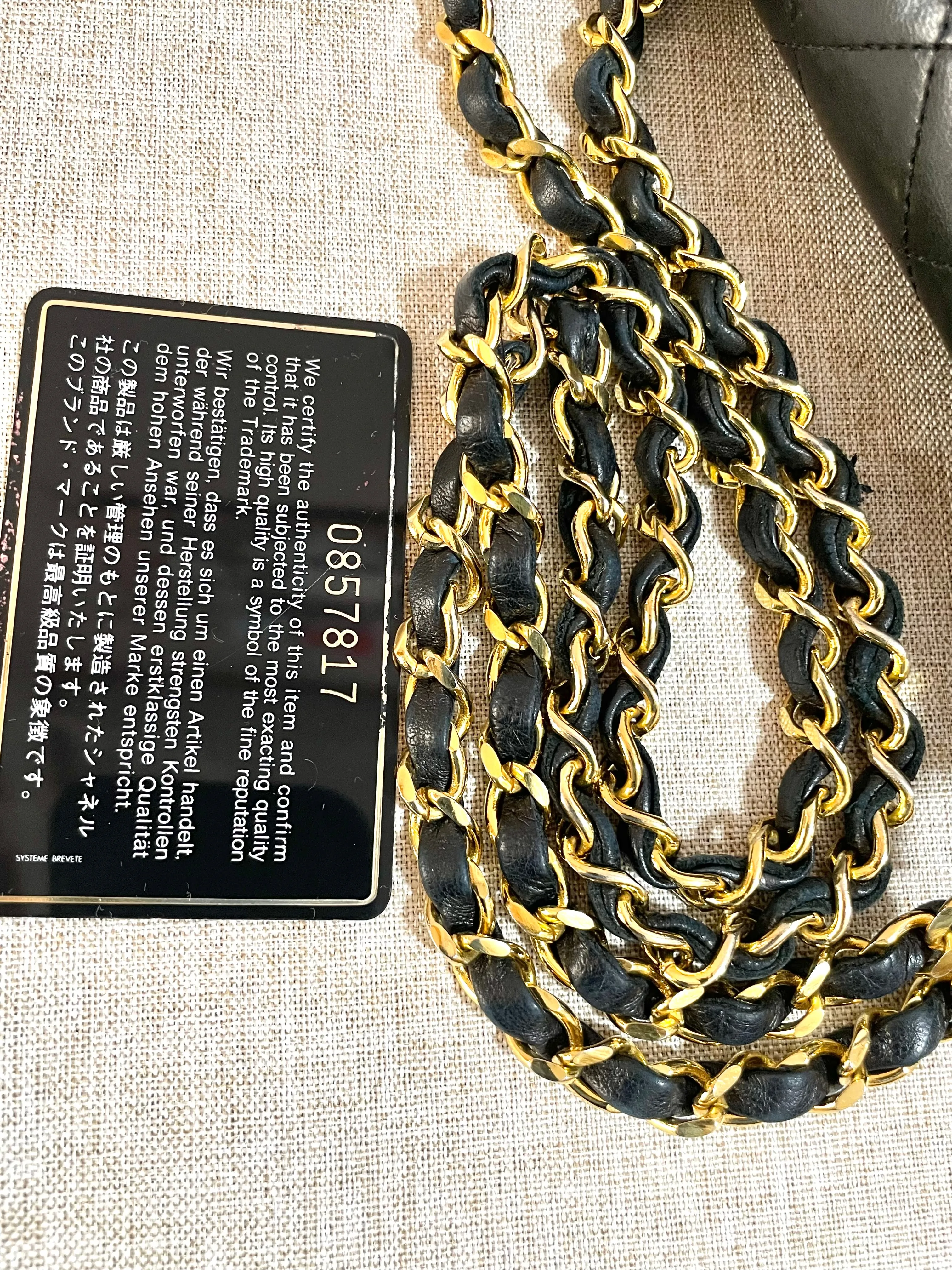 Vintage CHANEL black lambskin classic 2.55 double flap shoulder purse with golden chain straps. Make you even more chic. 061203ac1