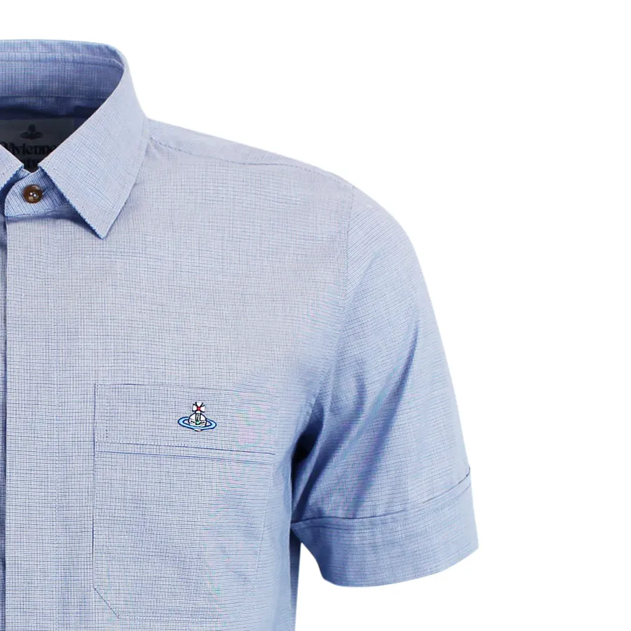 Vivienne Westwood - Micro Check SS Shirt in Blue