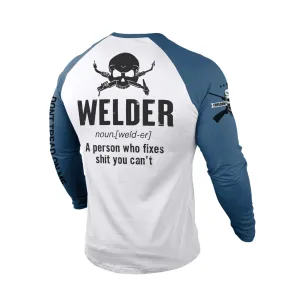 WELDER 100% COTTON RAGLAN GRAPHIC LONG SLEEVE T-SHIRT
