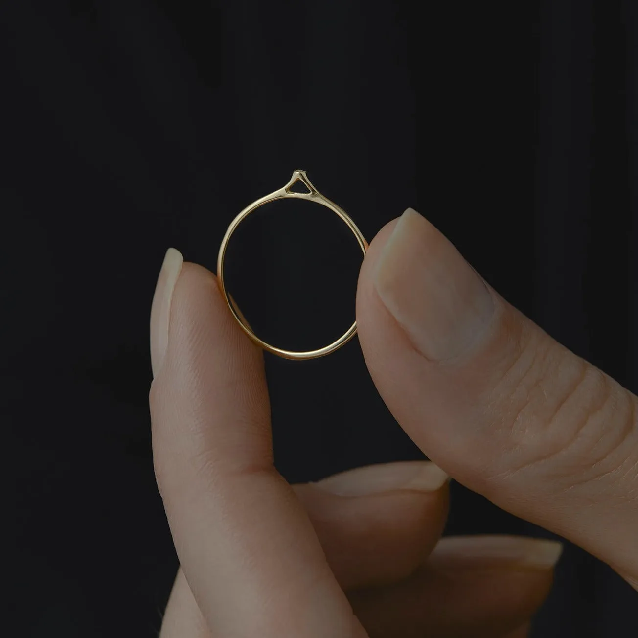White Diamond Pointed Ring | R0310W