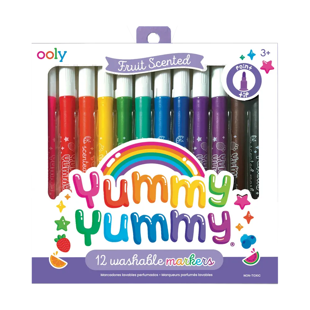 Yummy Yummy Fruit Scented Washable Markers Set of 12