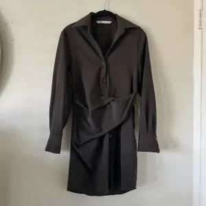 Zara Brown Button-Down Dress - Size XS