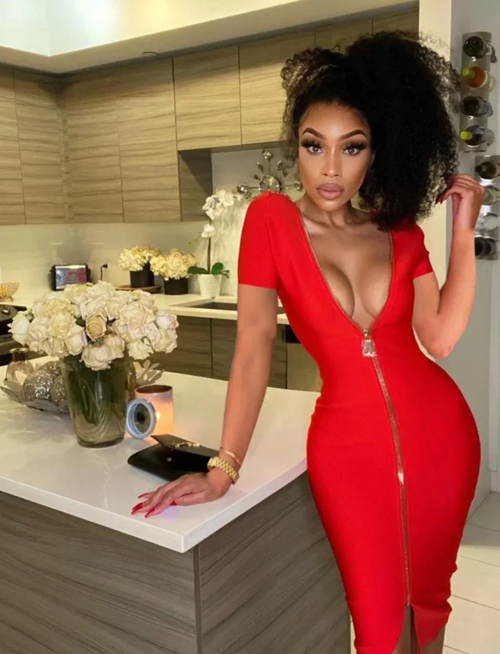Zip me up Front or Back Red Dress