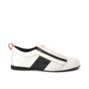 Zipper / White Leather